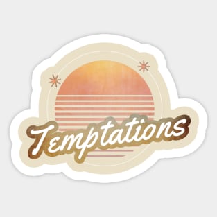 temptations retro 80s moon Sticker